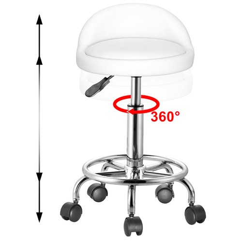 Sgabello con ruote bianco - con,