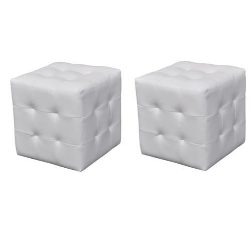 Vidaxl sgabelli cubo bianchi - a,