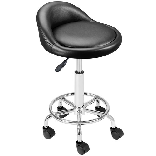 Sgabello con ruote nero seduta - ruote,