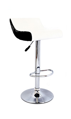 Sgabello ecopelle bianco nero - sgabello,